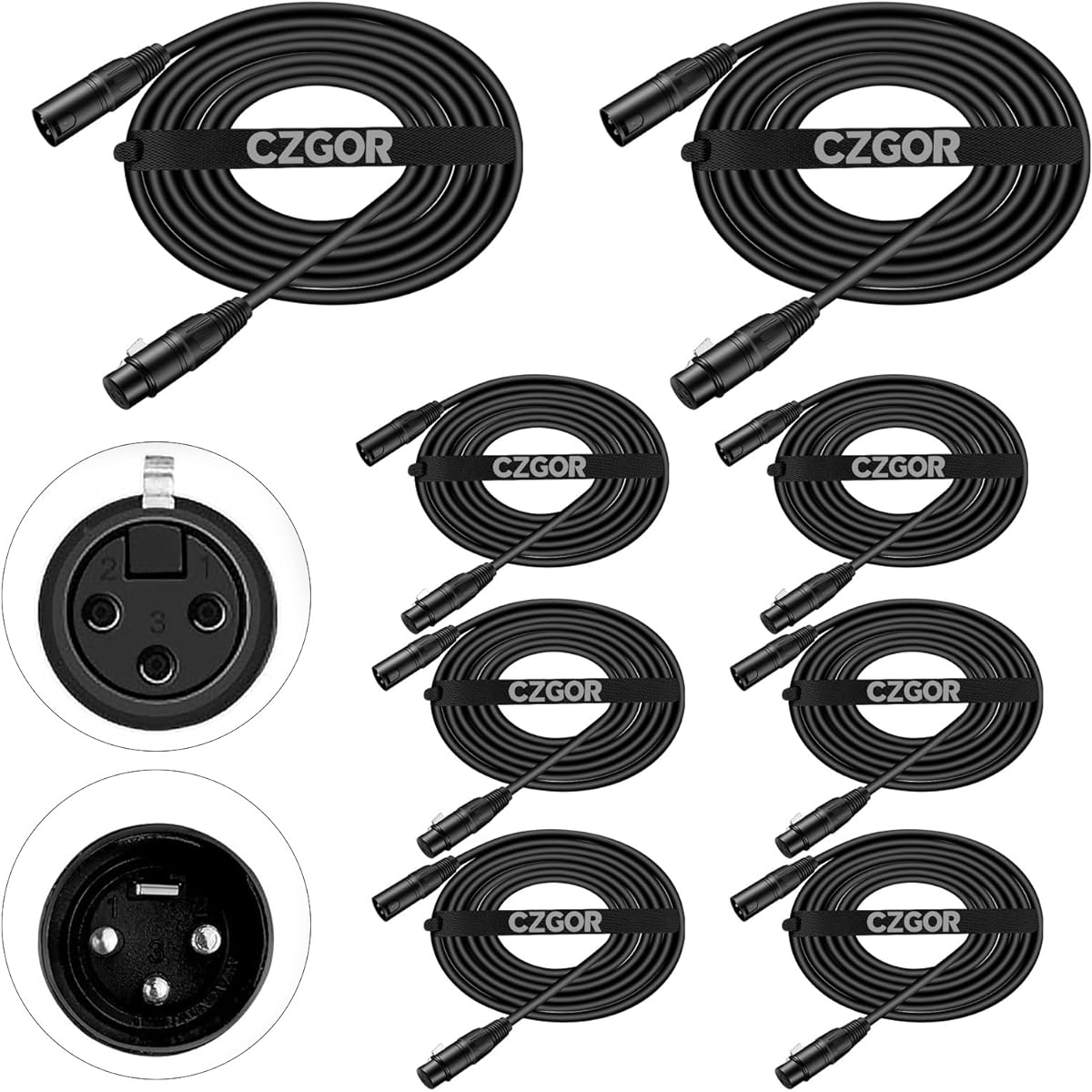 Czgor DMX Cable 10ft 3M 8pcs