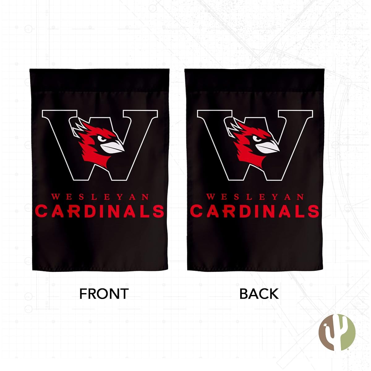 Wesleyan University Garden Flag Bulldogs Cardinals Banner 100% Polyester (Design 1)