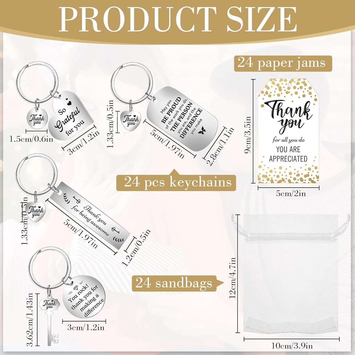 Equsion Thank You Keychain Gifts Christmas Appreciation Keychain Make a Difference Motivational Workers Teachers Employee Gifts