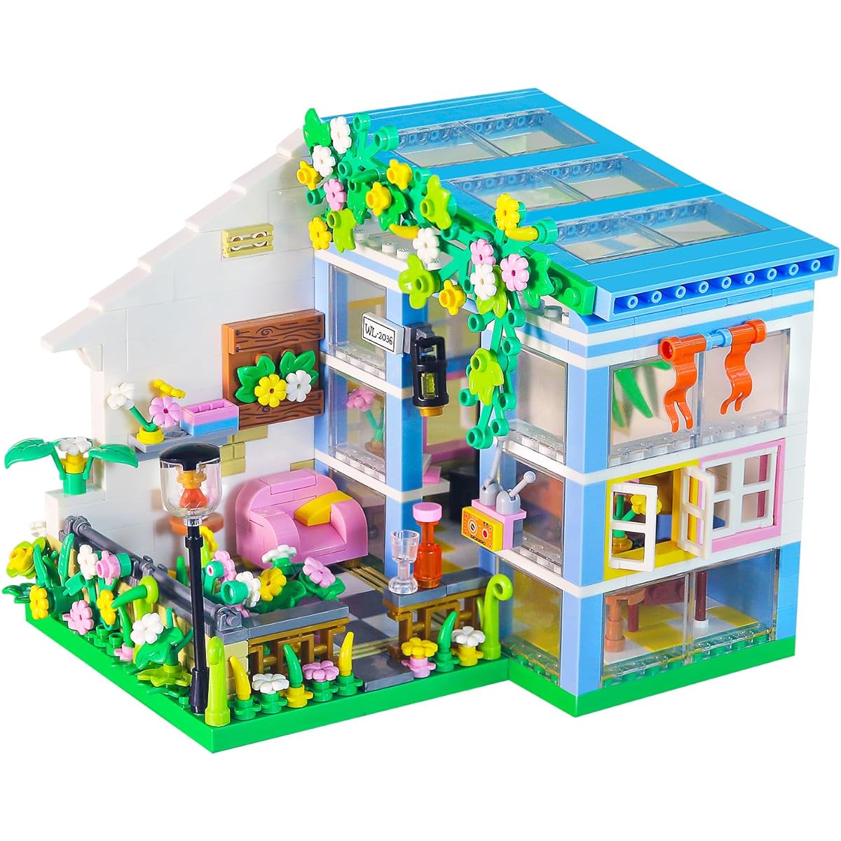 QwlJYfv Flower House Building Set, Flower Friends Greenhouse Model Kit Mini Bricks, Decorative Home Create Elegance and Warmth Environment, Beautiful Gift Box for Friends and Girls (608 Pieces)