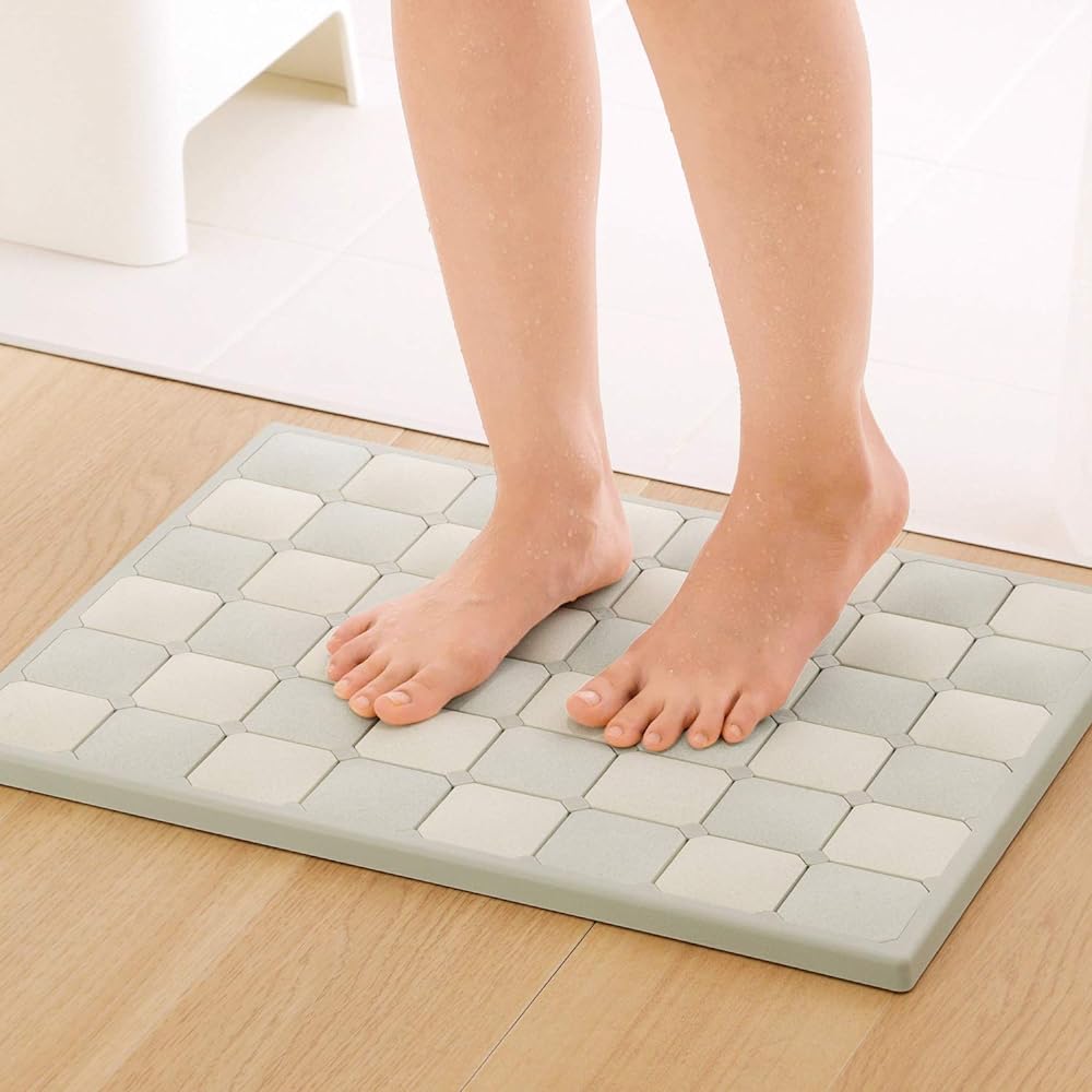 Wahei Freiz Bath Goods Diatomaceous Earth Bath Mat Bojorna M Gray MJ-6020