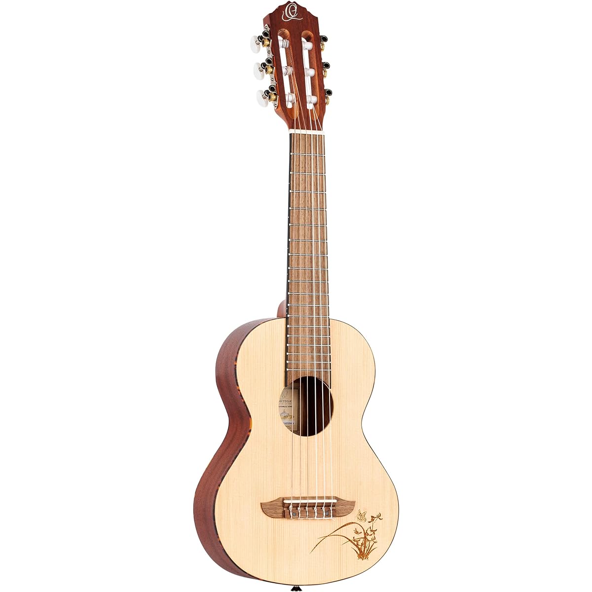 Ortega Guitars RGL5 Guitarlele Series 1/8 Body Size Nylon 6-String Guitar, Spruce Top and Mahogany Body Acoustic Guitar (Parallel Import)