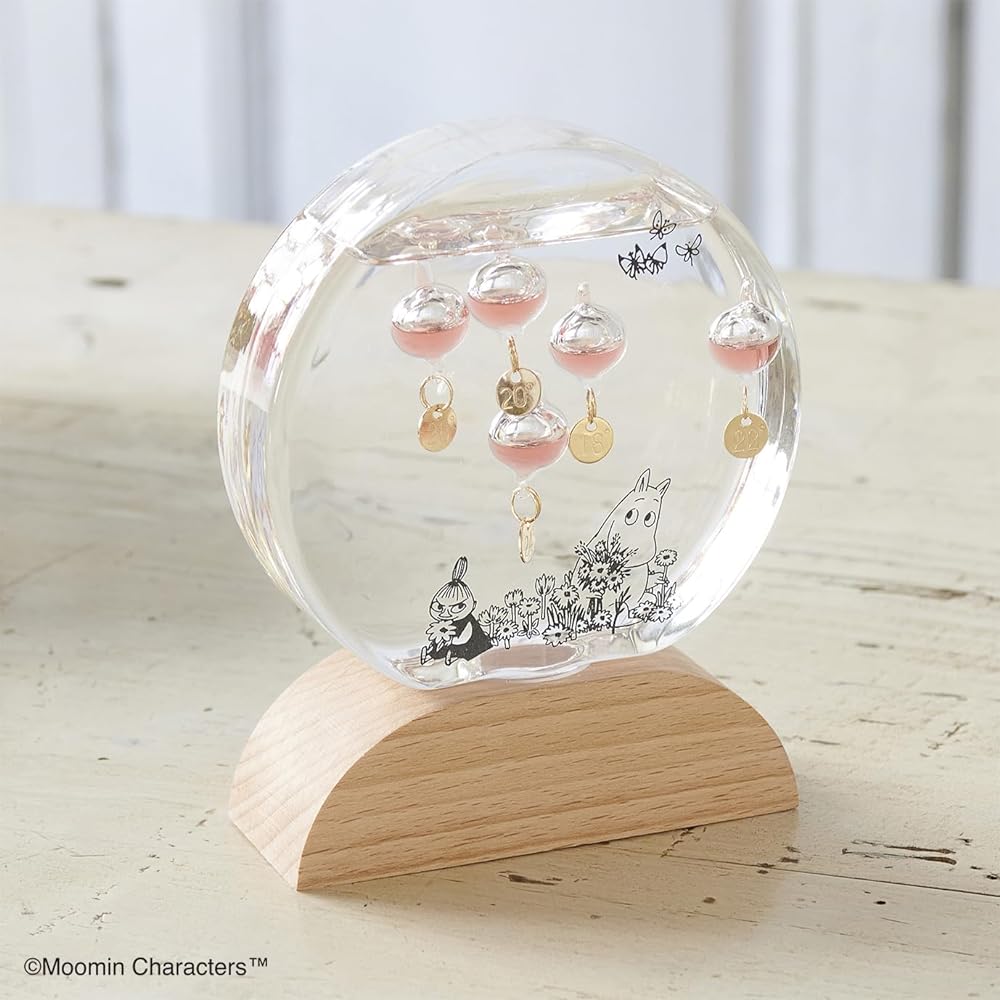 Chatani Glass Float Thermometer Round "Moomin" W10 x D3.5 x H12.5cm "FunScience" 152-333232