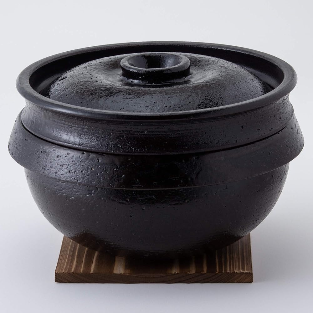 Hase Seito Hasenen Earthen Pot Rice Rice Pot Rice Cooker Pot Tochin Kamado "Kiwami" 2-cup Cooker Approximately 1200ml Microwave Only Rice Scoop Tablet Recipe Included Iga Ware Made in Japan ANC-80
