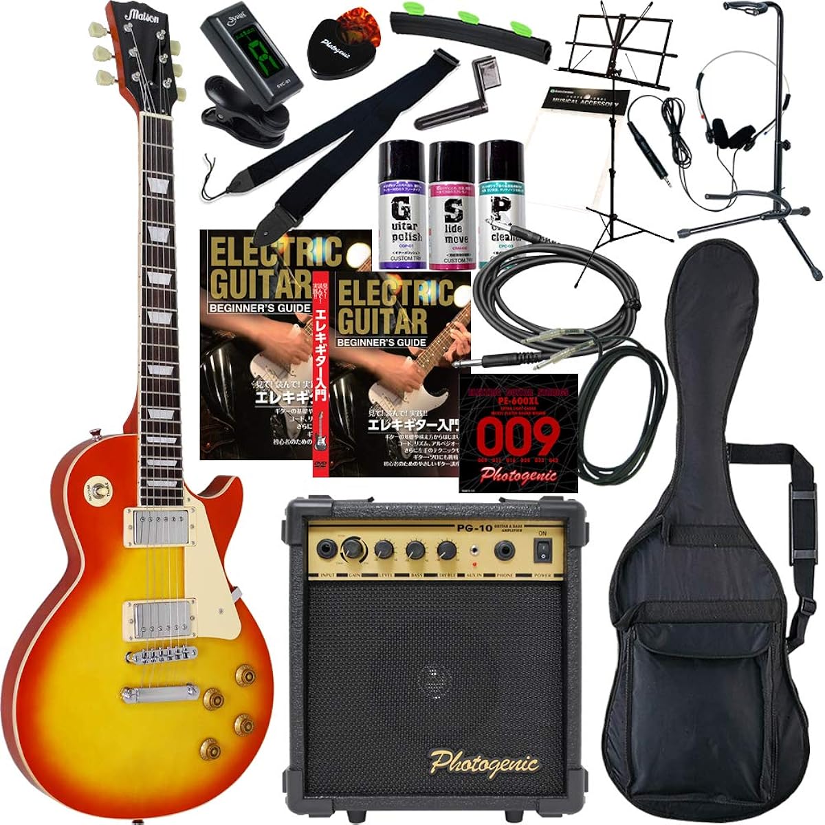 Maison Electric Guitar Les Paul Type LP-28 Beginner 20 Piece Set/Cherry SB (9707001600)