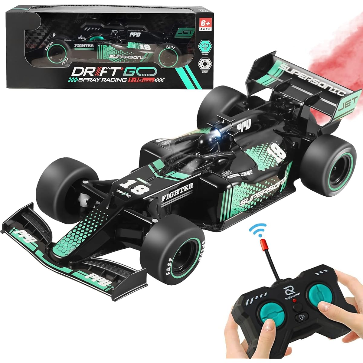 DOLIVE F1 Remote Control Car 1:18 Radio Control Car Boys Toys 6-8 Years Old Model RC Drift Car Display Scale High Speed Fast Hobby Racing Battery Rotating Toy Birthday Gift 8-13 Years Old