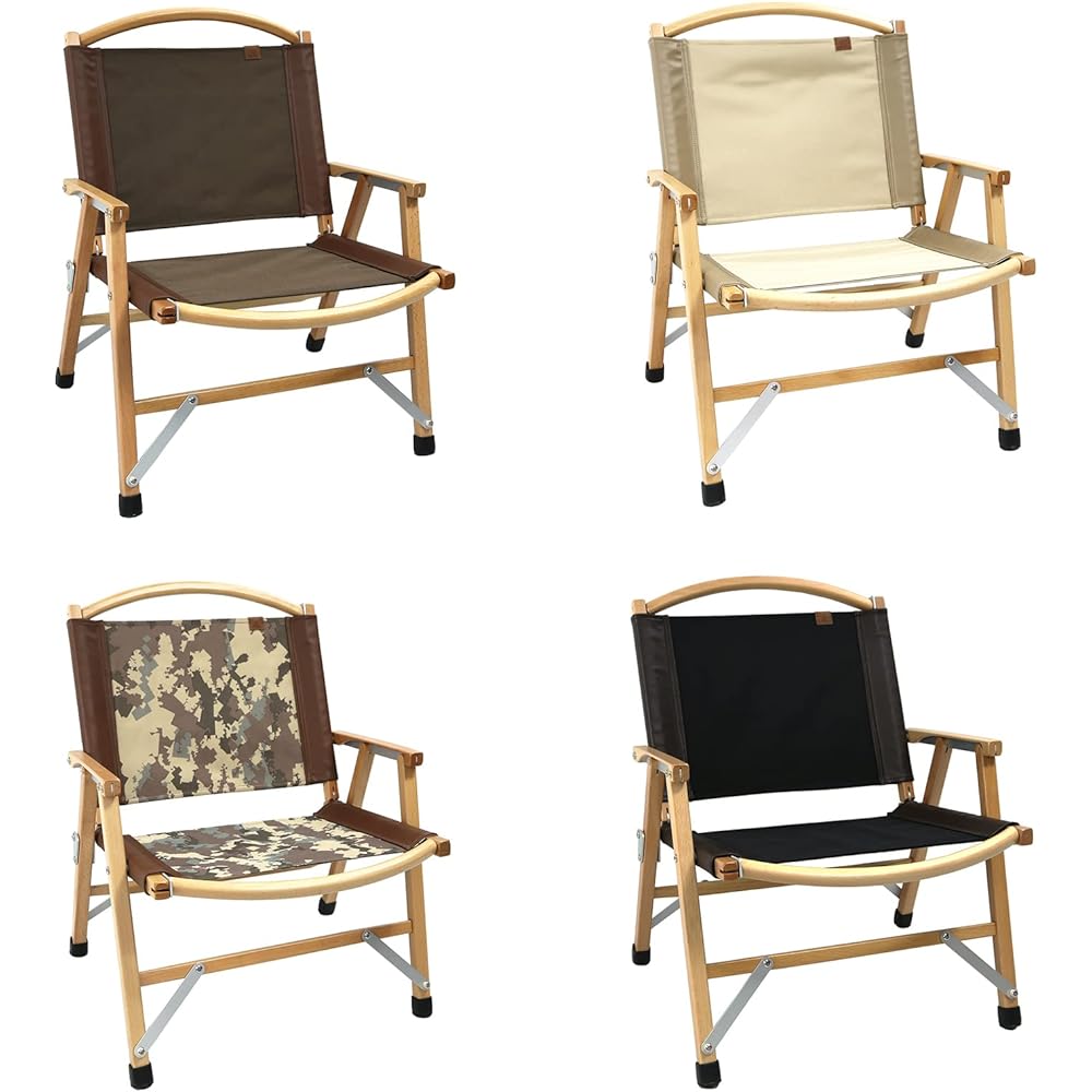 Vast Forest Wood Chair Camping Chair Wooden Beech Camping Chair Folding Chair with Storage Bag Outdoor Furniture (Brown)