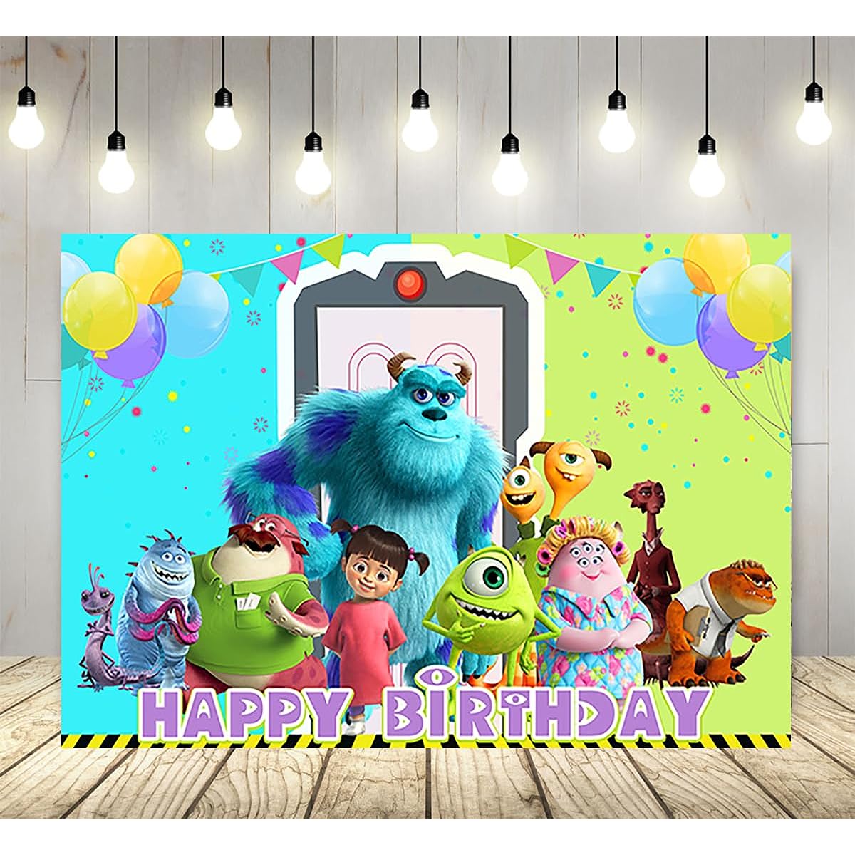 Cartoon Monster Inc Backdrop Birthday Party Supplies 5x3ft Monster Inc Boo Theme Baby Shower Banner Birthday Party Cake Table Decorations