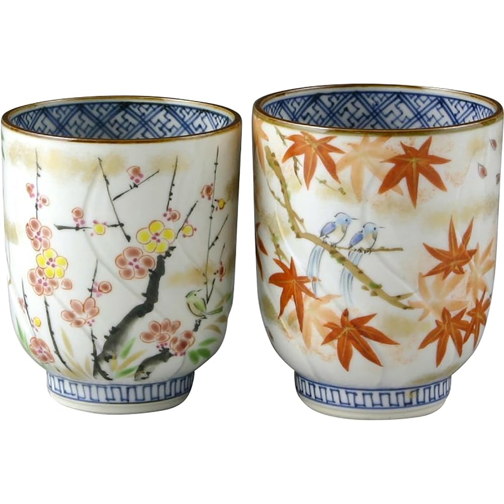 Kyoto ware Kiyomizu ware Tsuboyaku kiln set teacup Kikubori Shozui UIX016