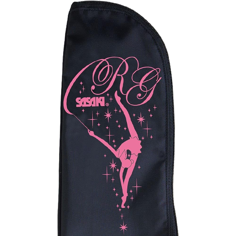 SASAKI Rhythmic Gymnastics Equipment Case R.G. Girl Ribbon Stick Case Black x Luminous Pink AC-52