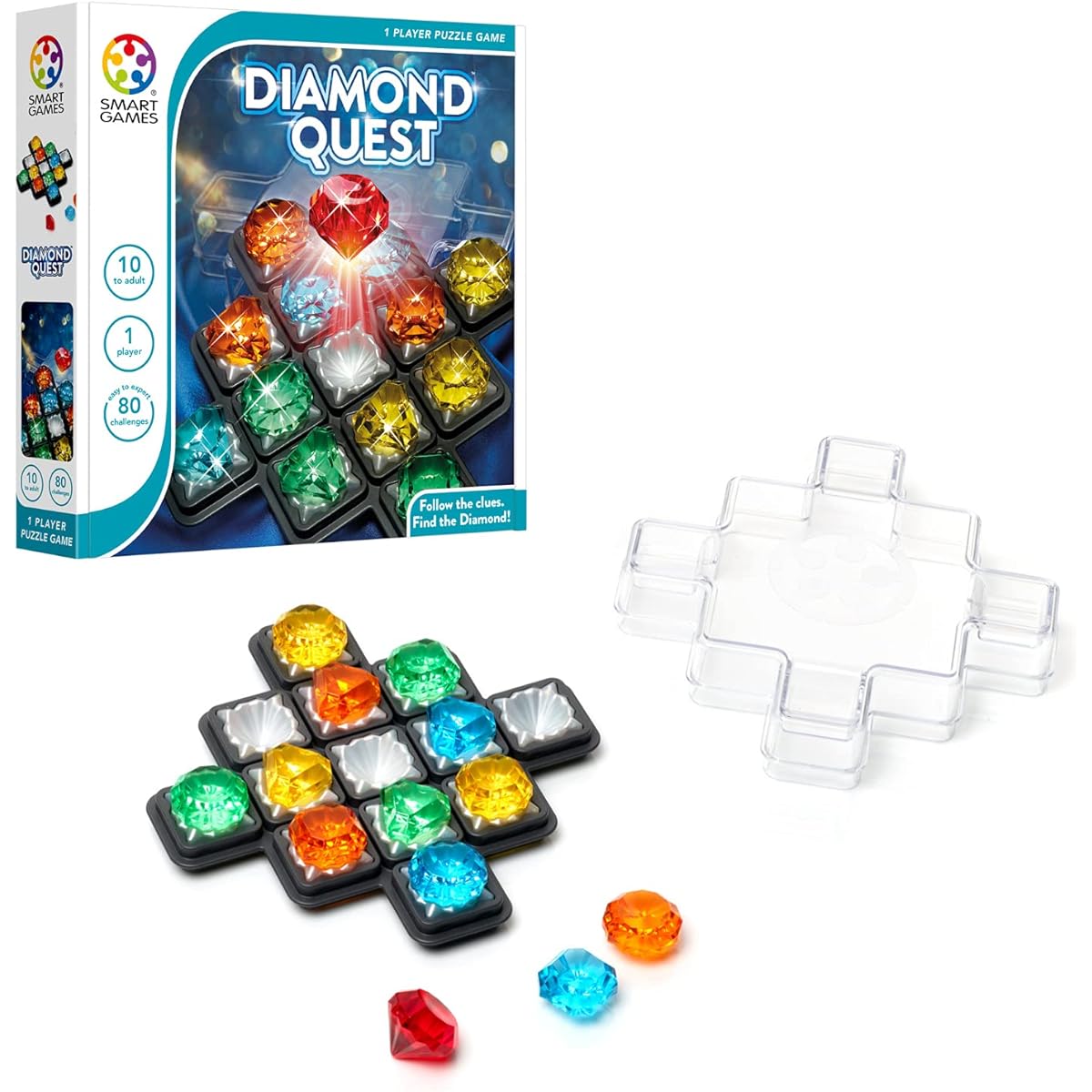 SmartGames Diamond Quest Estimation Game 80 Challenges for Ages 10 and Up