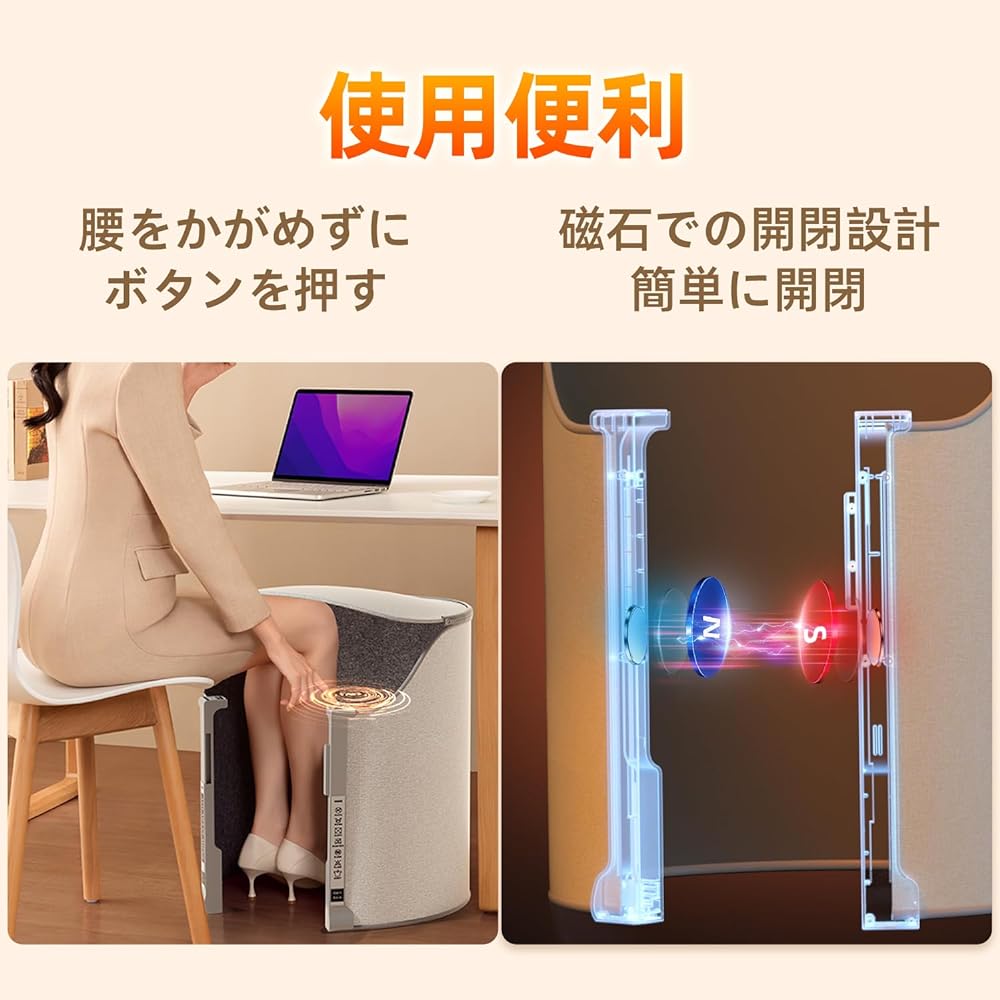 Panel Heater Under Desk Energy Saving Foot Heater Under Desk Cylindrical 720° Omnidirectional Heat Desk Heater Cold Protection Overheat Protection Office Panel Heater Far Infrared Panel Heater Feet Fast Heat High Temperature Room Heater Panel LED Display