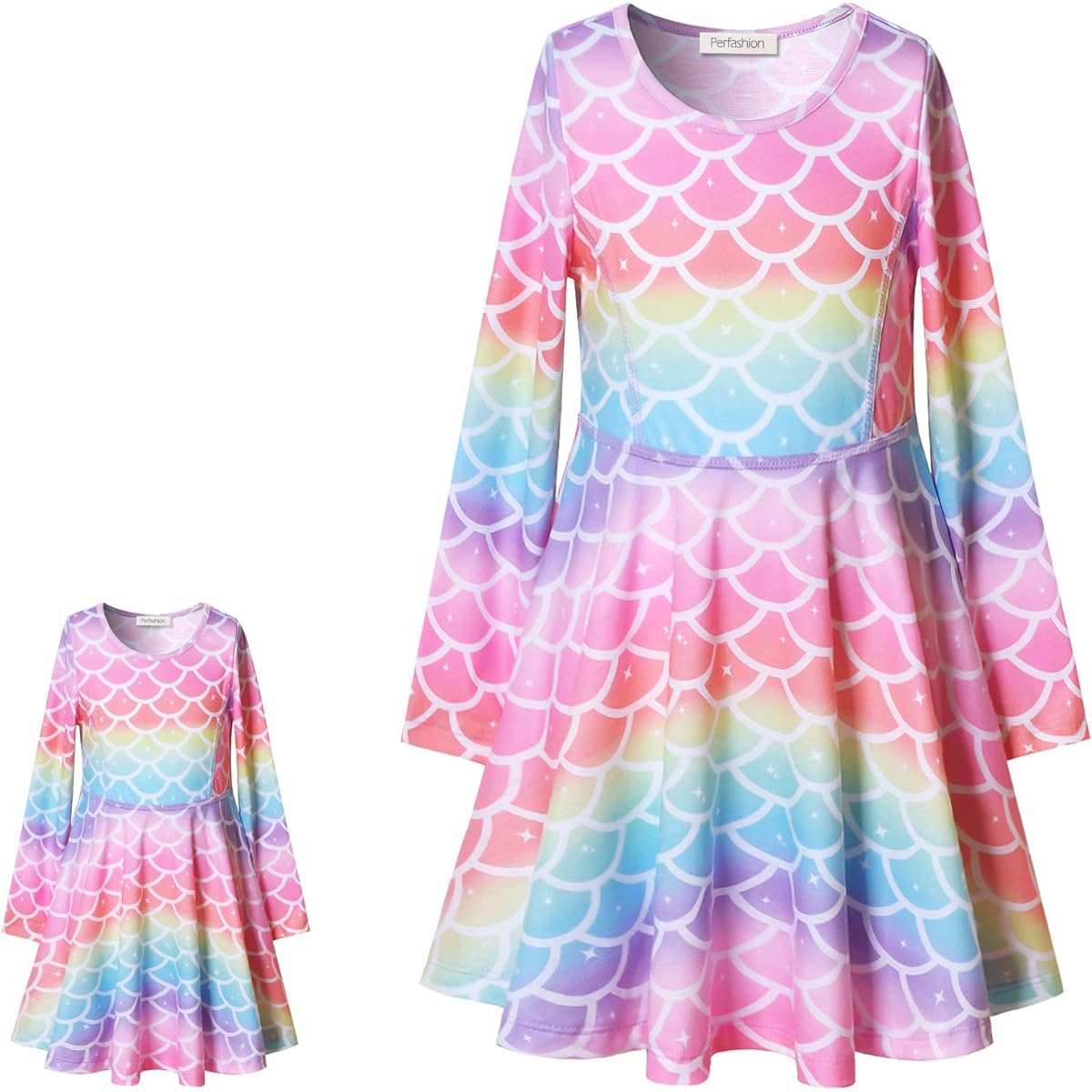 Perfashion Unicorn Dress Matching Girls & Doll Sleeveless Party Summer Clothes