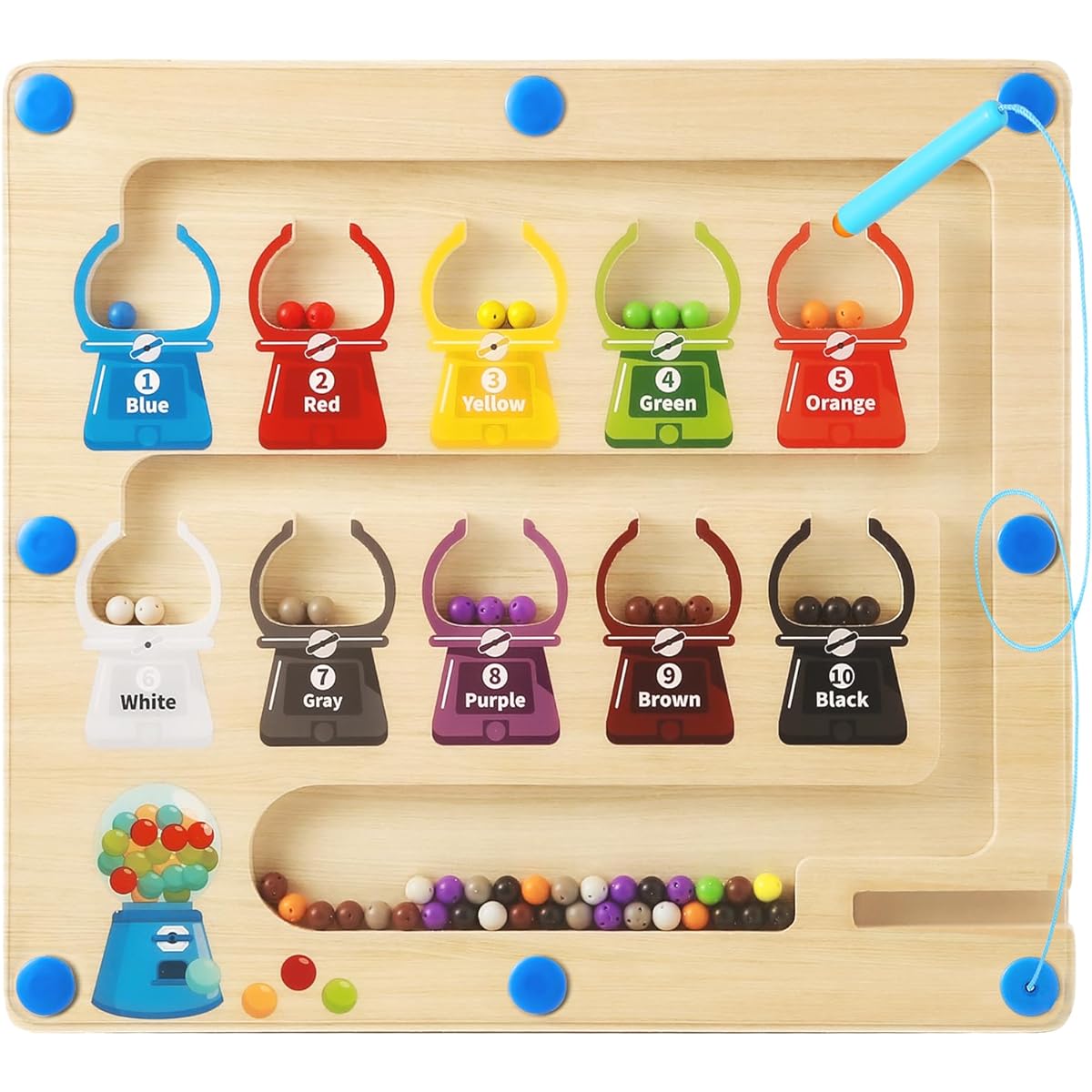 Letapapa Magnetic Color and Number Maze Educational Fine Motor Skills Toy Gift for 3-5 Year Old Boys Girls