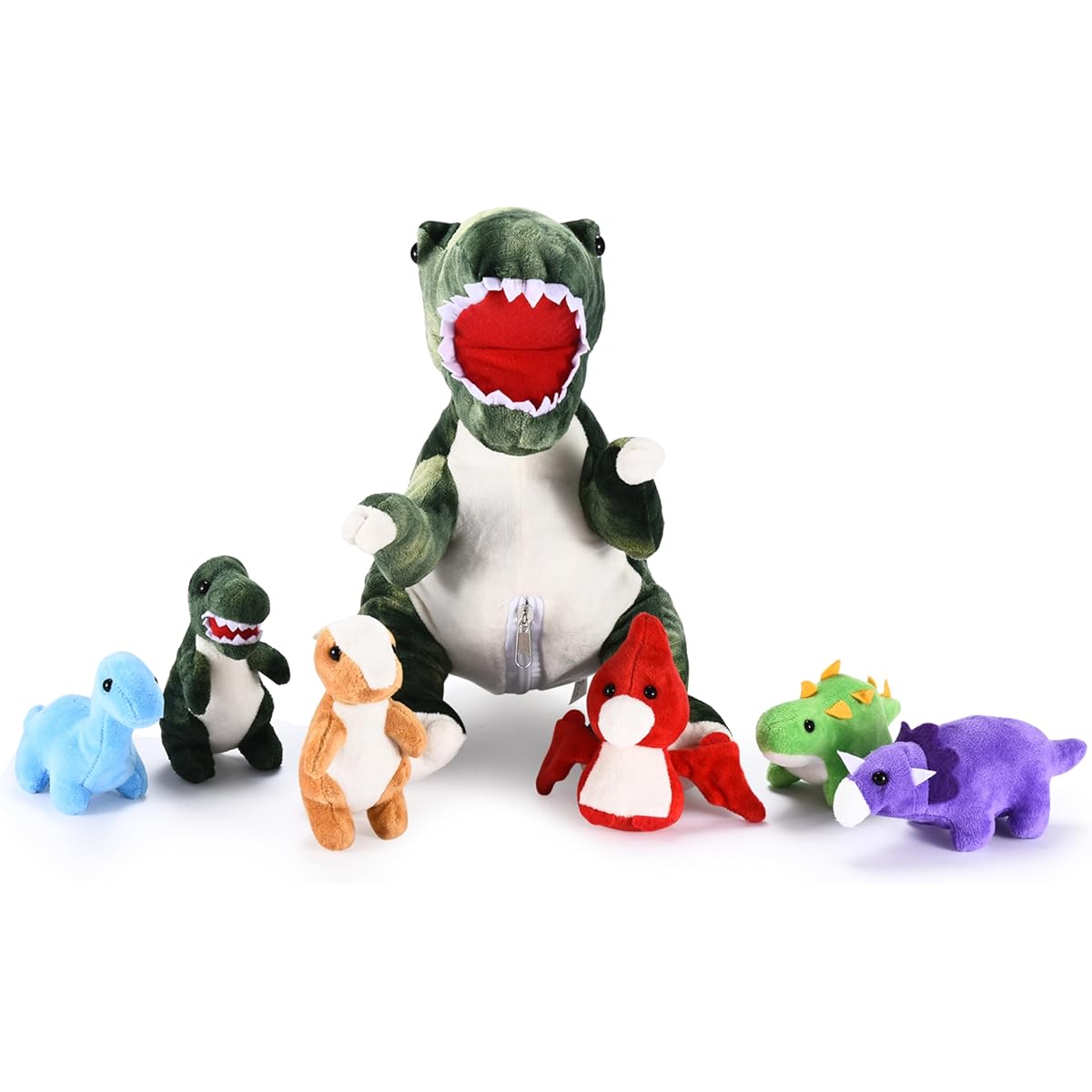 Snug A Babies | Plush Dinosaur Set of 7 - Tummy Stuffers Stuffed Animal - Soft and Snuggly Plush Toy - Super Soft, Skin-Friendly, and Non-Fade - Imaginative Playtime Toys Ideal for Girls and Boys