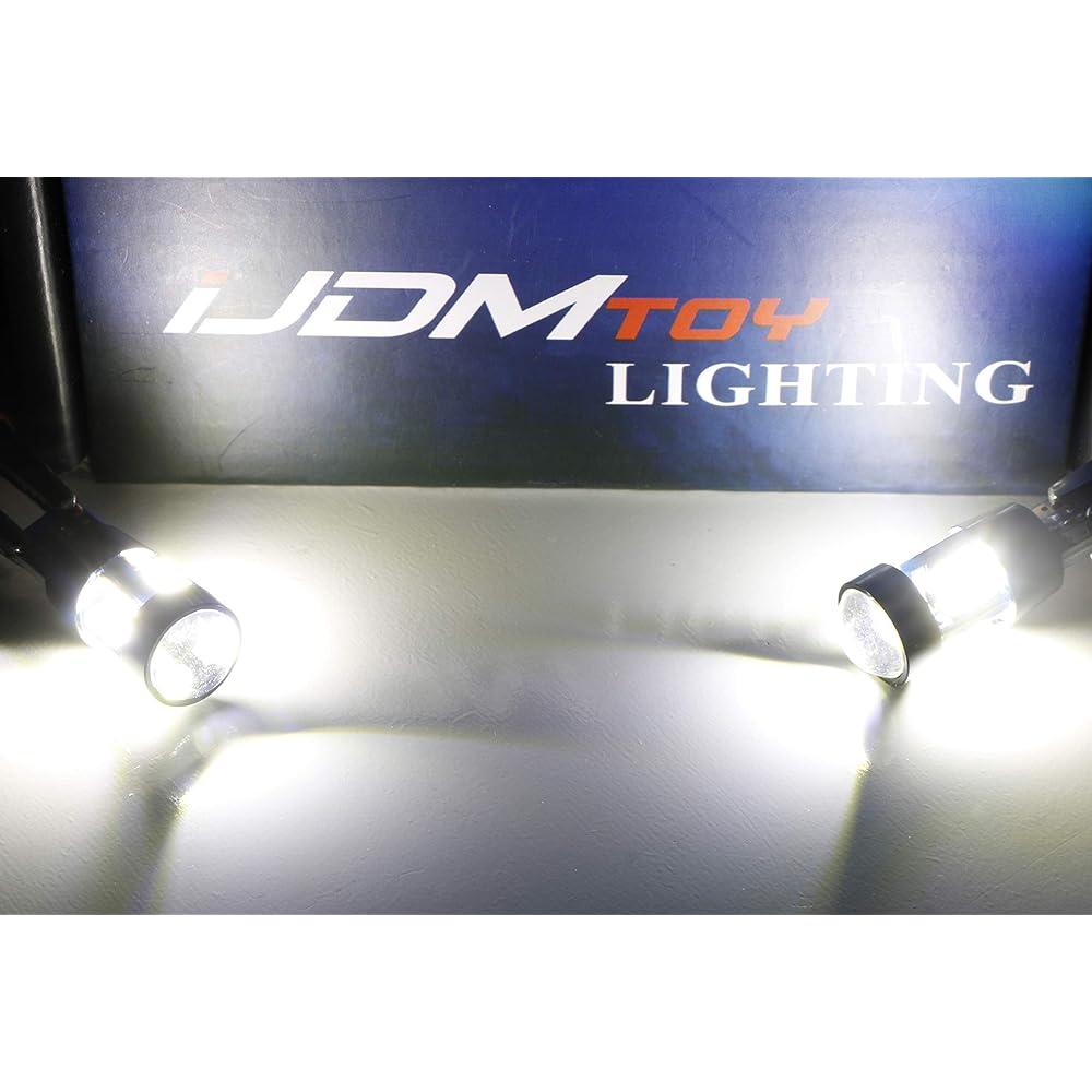iJDMTOY High Power w/19-SMD 921 912 920 168 T10 LED Replacement Bulb Compatible with Chevrolet Ford GMC Honda Toyota Truck Third Brake Light Xenon White 2 Pieces