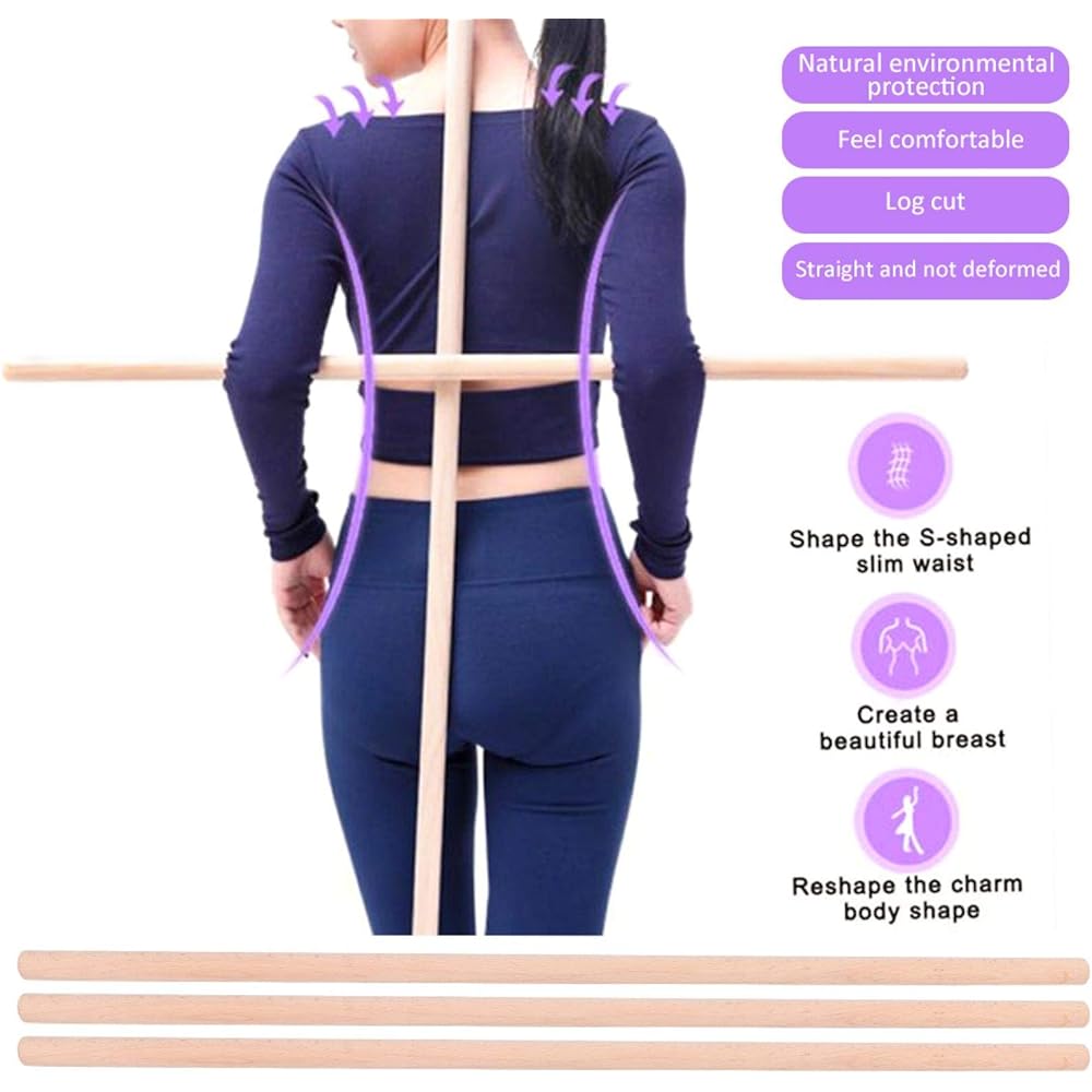 Jadenzhou Yoga Stick, Open Shoulder Stretching Tool for Yoga for Yoga Assist Back Correction Body Training, Release Yoga Pole