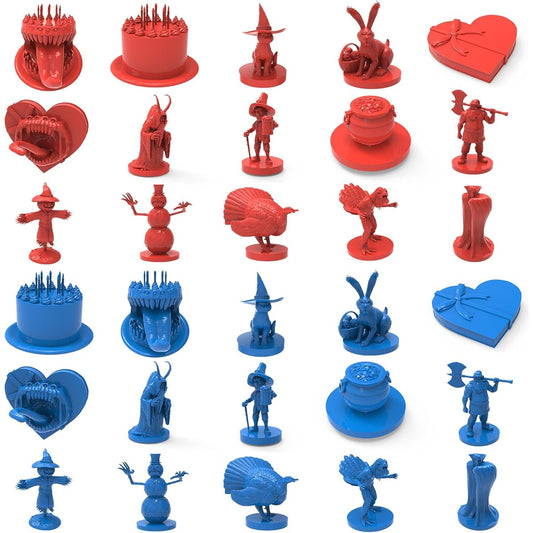 Mythical Heroes Holiday Edition – 30 Pieces 15 Designs – Minifigure Set for RPG – Suitable Size for DND