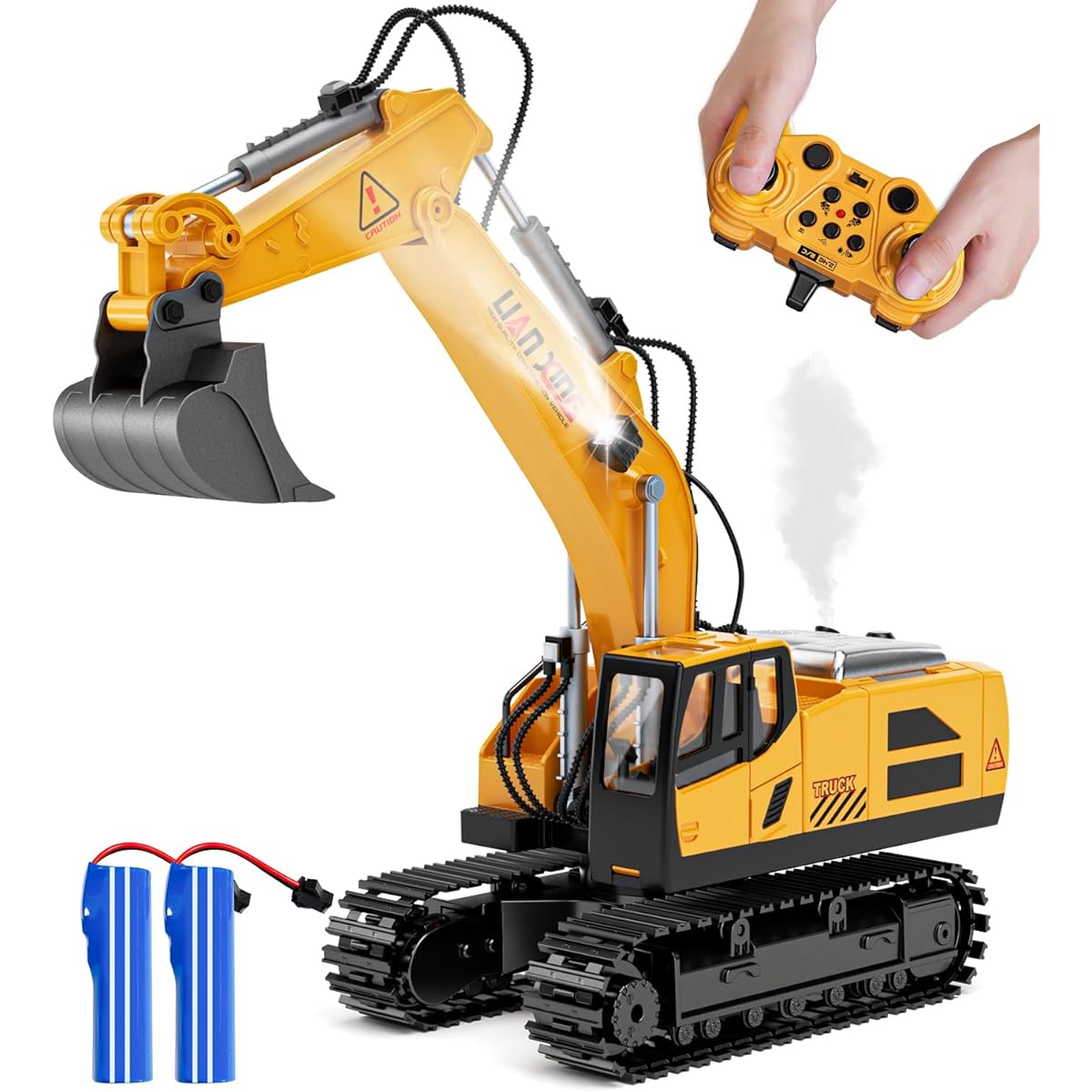 28°C Remote Control Excavator 1:20 Scale RC Construction Vehicle Toy 12 Channel 2.4Ghz Electric Truck Sandbox Digger Toy Boys Girls Kids