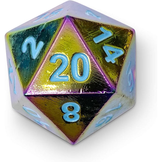 Queens Treasure - Norse Foundry Boulder D20 Metal RPG Dice | 45mm Polyhedron for Role Playing Games