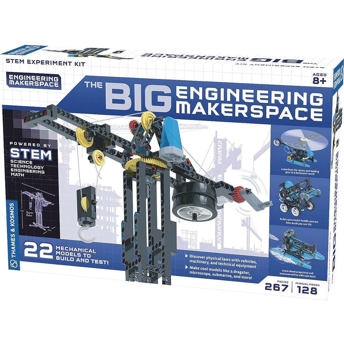 Thames & Kosmos Big Engineering Makerspace Science Kit 22 Physics Lessons Experiments Toy of the Year Award Finalist Homeschool Learning Pod STEM Kit