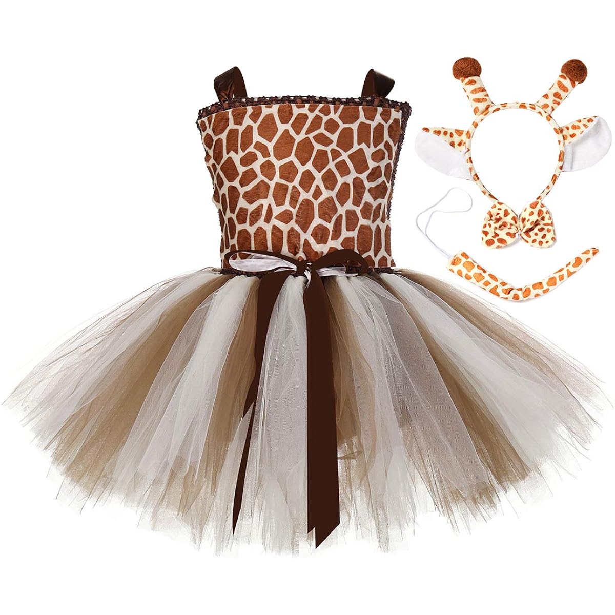 Tutu Dream Halloween Animal Costumes for Kids Girls 1-10 Years Old Reindeer Giraffe Tiger with Headband Halloween Dress Up Clothes