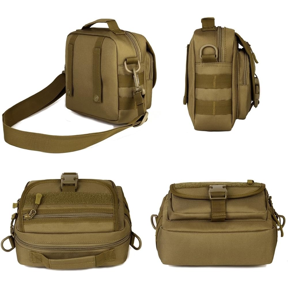 [PHOENIX IKKI] Dual-use, can be attached to Molle compatible bags, 6 colors, camouflage, water-resistant material, outdoor shoulder bag, tactical shoulder bag, military handbag