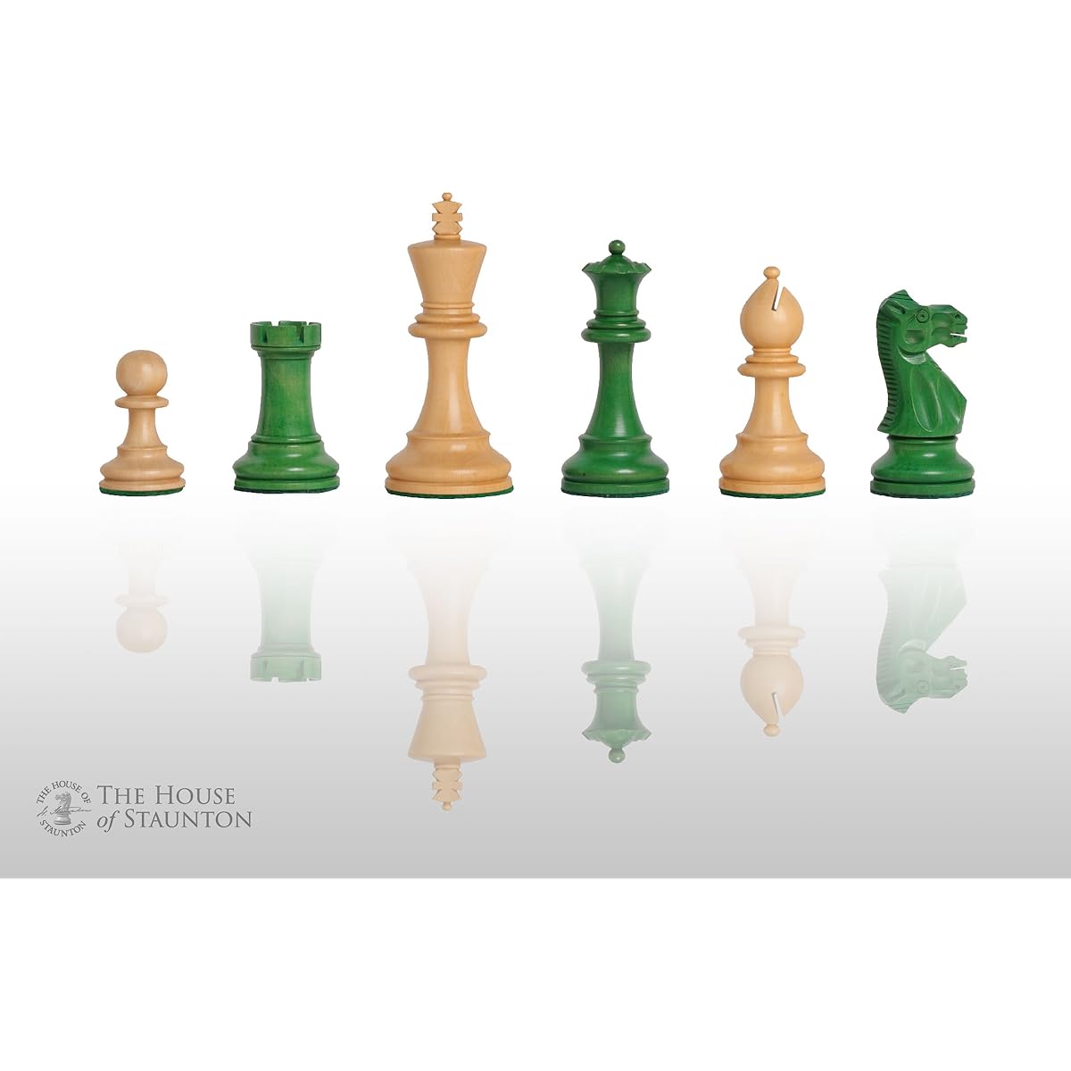 The House of Staunton Grandmaster Chess Set - Pieces Only - 4.0" King - Green Guild
