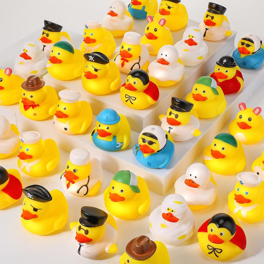 15pcs Assorted Rubber Duck Bath Toys Halloween Mini Rubber Ducks Teen Halloween Birthday Christmas Party Decoration Supplies Preschool Bathtub Bathroom