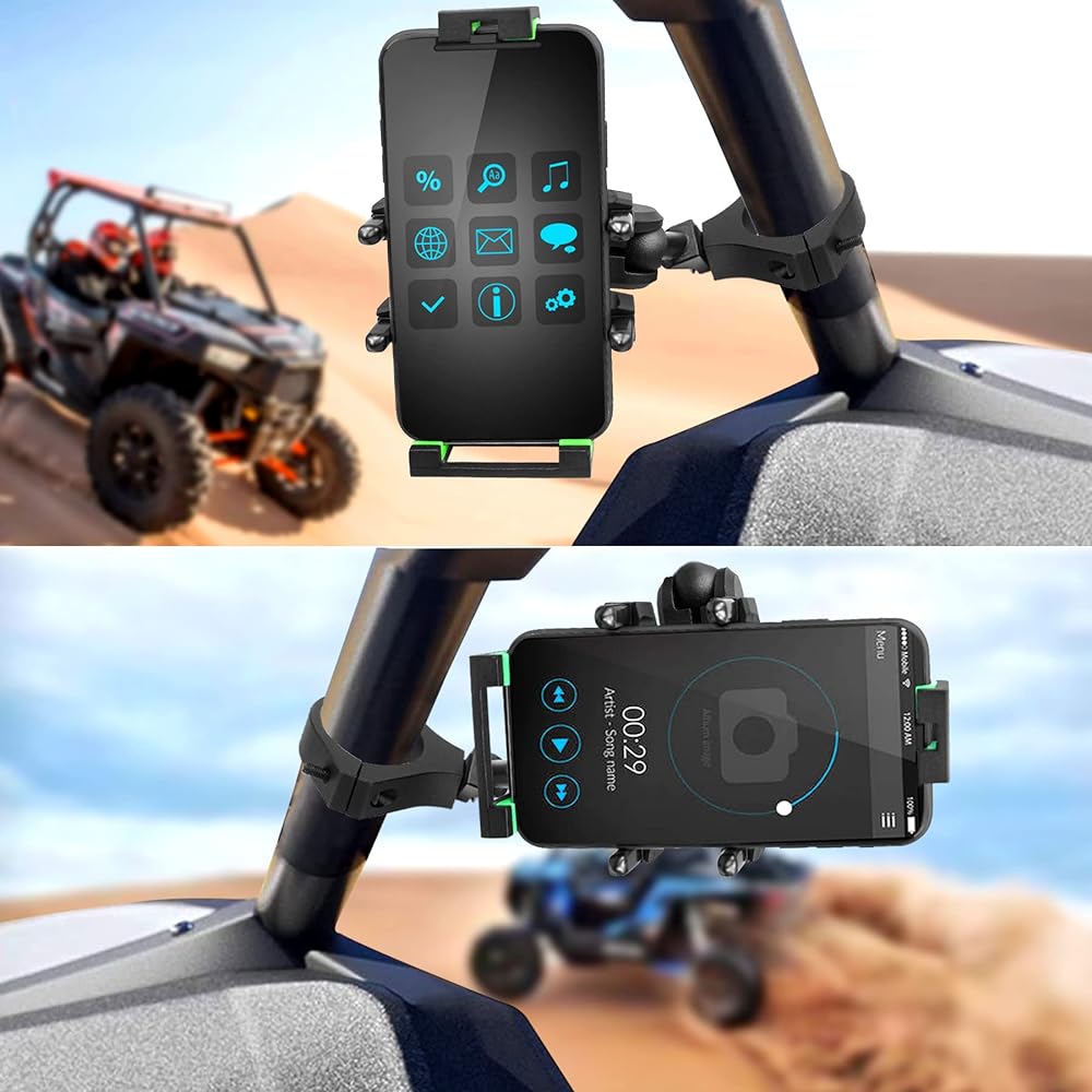 Tavaski ATV UTV Phone Holder Cell Phone Holder Motorcycle Phone Mount Fits 1.75"-2" Roll Bar UTV for Polaris RZR 900 1000 XP Can-am