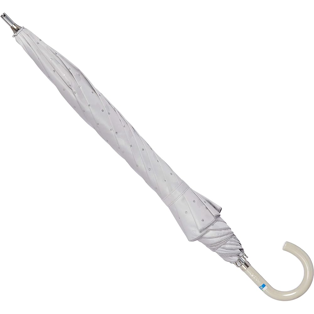 [Moonbat] Long Umbrella PAUL & JOE (Paul & Joe) Cat Embroidery Parasol Short Umbrella Parasol For Both Sunny and Rainy Weather Umbrella Heat Shielding Logo Dot Cat Fashionable Cute Women's Light Gray Rib Length: Approx. 50cm