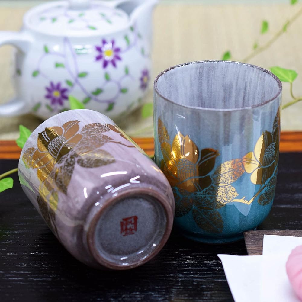 Kutani Ware Pair Tea Cup Genuine Kanayama Chahana Couple Tea Cup 60th Birthday Present Gift
