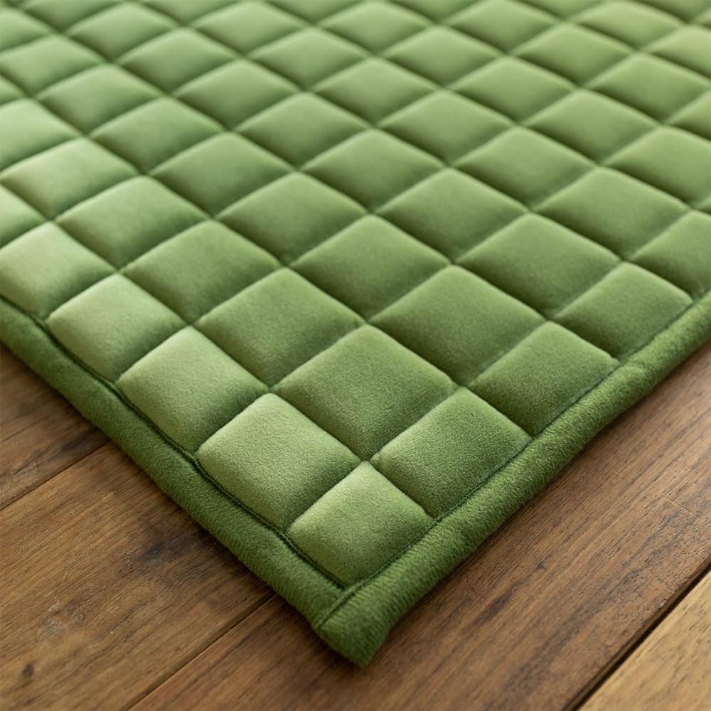 Sayan Sayan Washable Fluffy Luxury Quilt Rug Luonto 190x190 2 Tatami Olive Thick