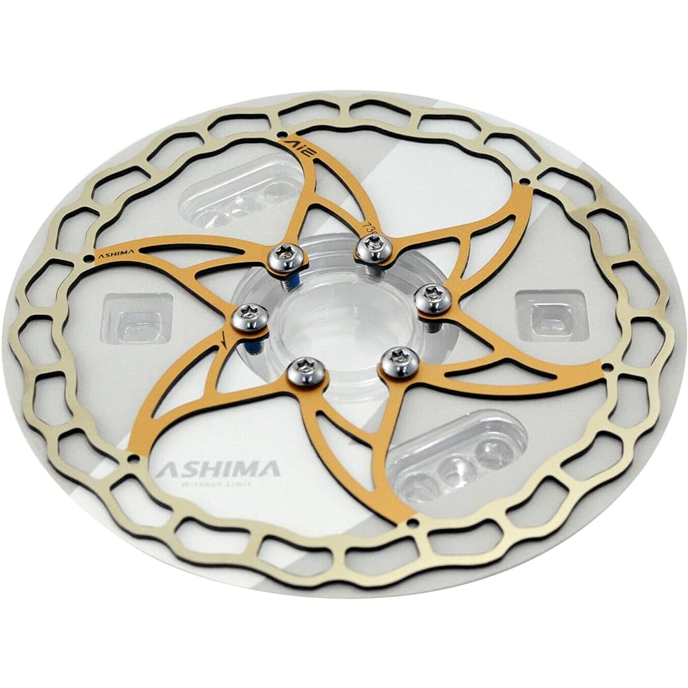 ASHIMA-LTD Ai2 ARO-09 Lightest Disc Brake Rotor 160mm 73g,2PCs, Gold,AS2365