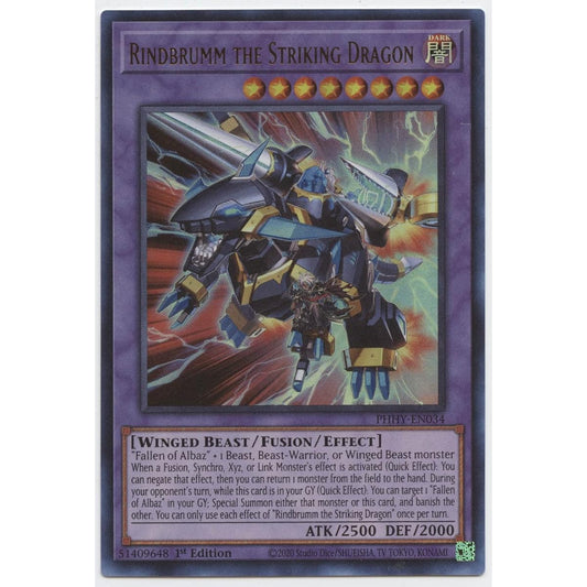 Rindbrumm The Striking Dragon PHHY-EN034 Ultra Rare First Edition