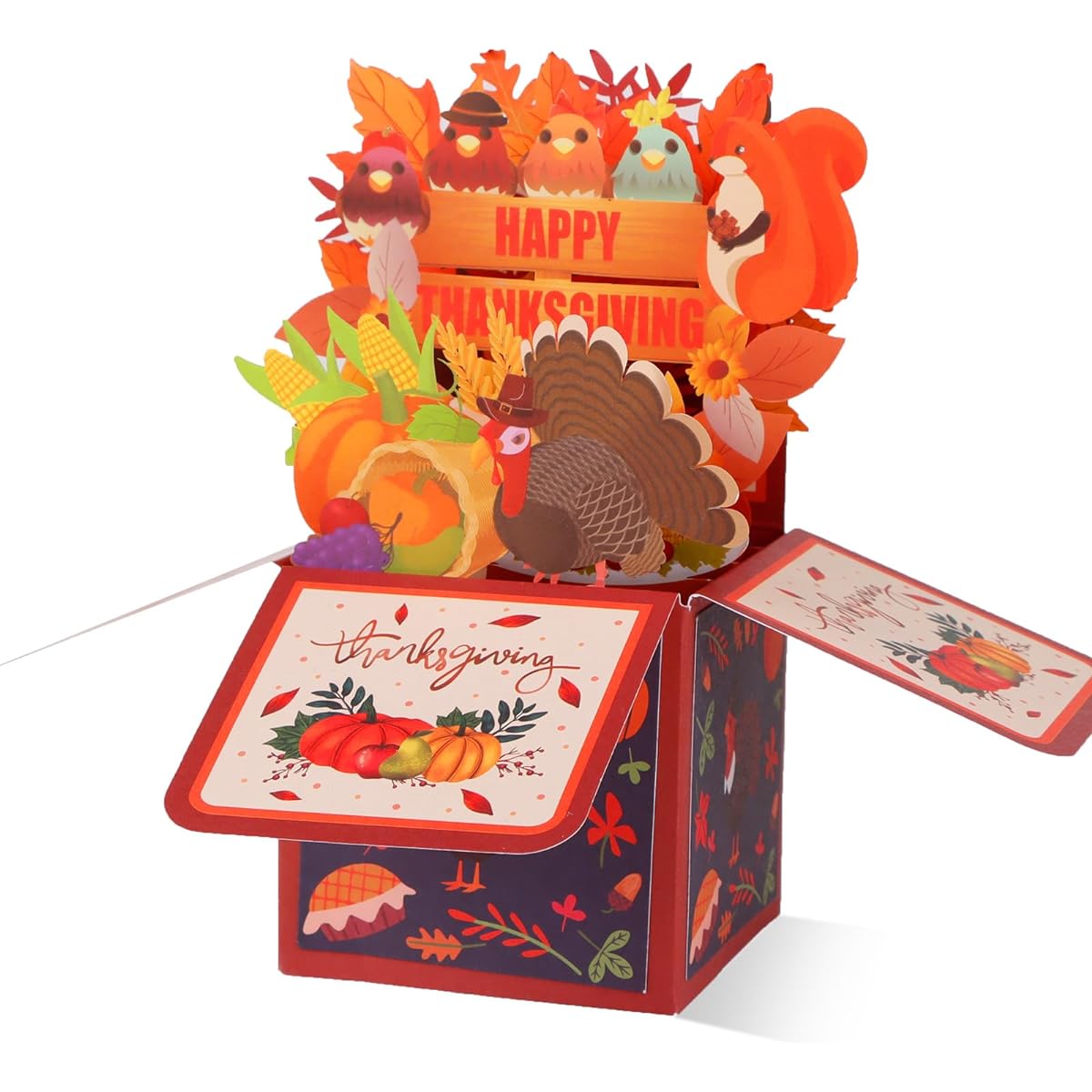 D4DREAM Thanksgiving Turkey Pop Up Card for Kids 3D Happy Thanksgiving Greeting Card Fall Party Family Friend Mother Grandma Thank You Celebration