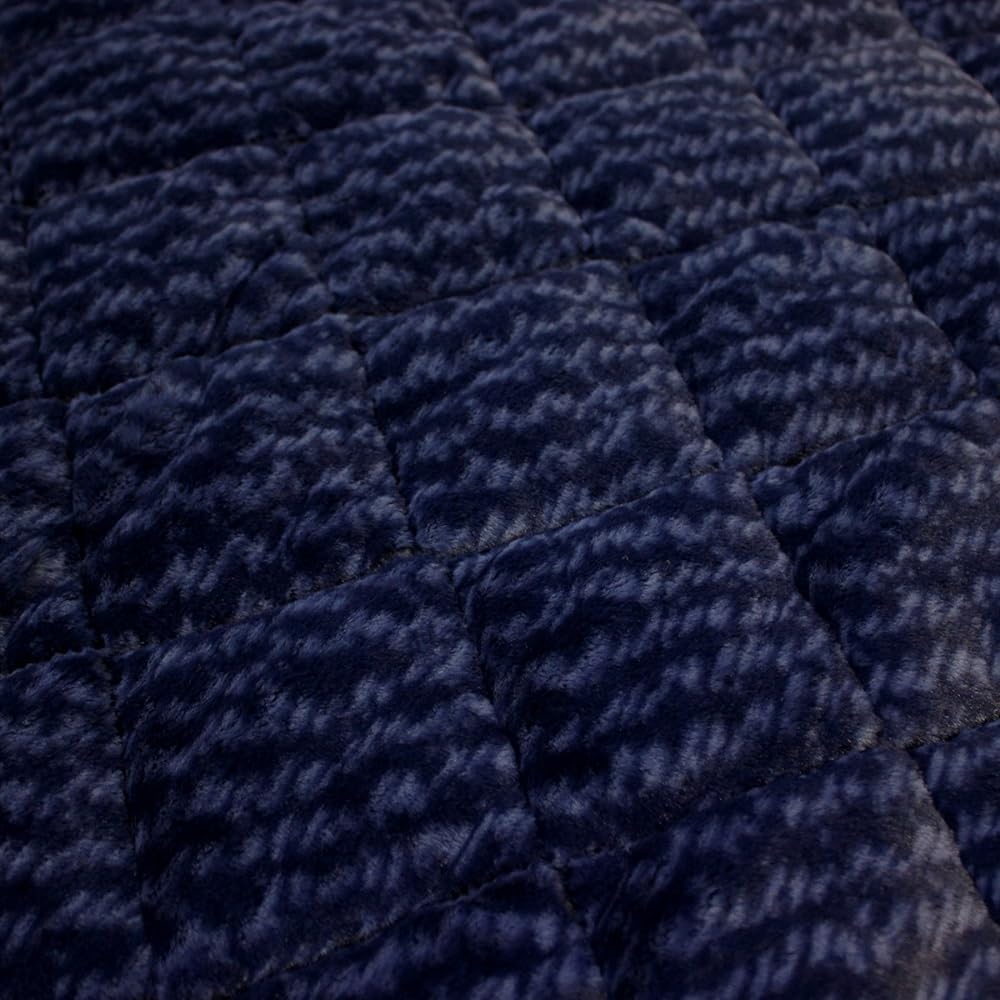 nishikawa [Nishikawa] Bed Pad, Queen, Warm, Moisture Absorbent, Generating, Fluffy, Soft, Resistant to Slip, Comes with Rubber on Four Corners, Winter, Navy, PW1765Q 206376402