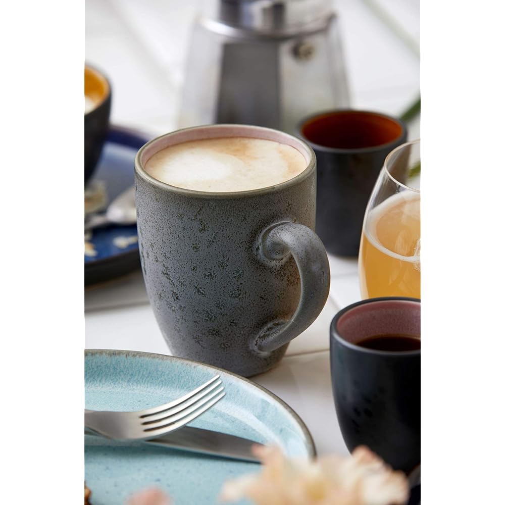 Bitz Mug Tea Cup Coffee Cup 300ml Set of 4 821179 Black/Green