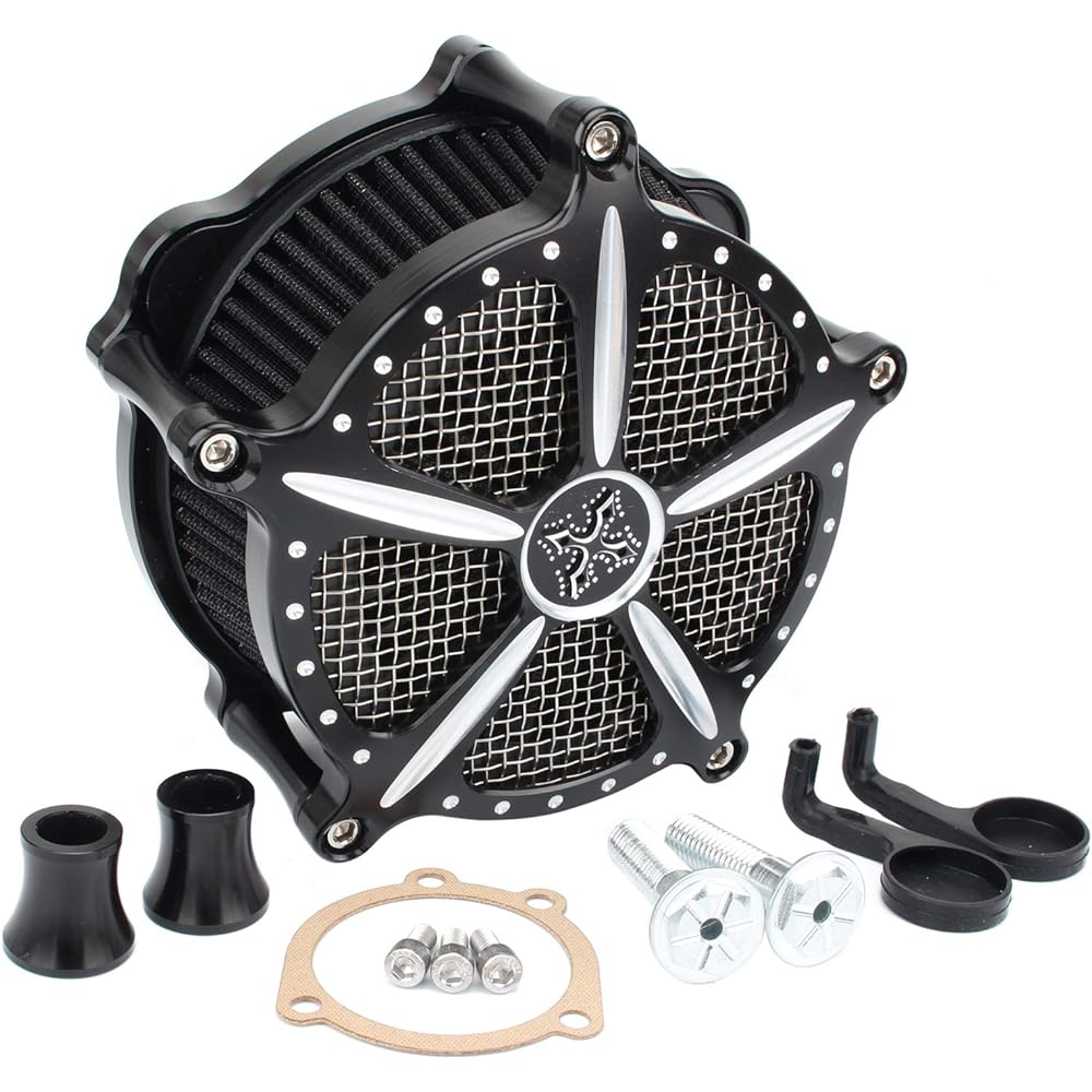Motorcycle Air Cleaner Black Cross Intake Filter Kit for Sportster Iron 883 XL1200 XL883 48 72 1991-2022