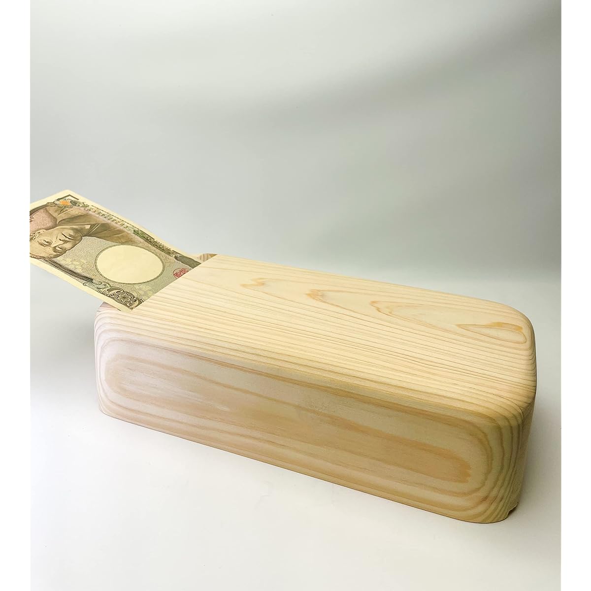 Sales start campaign 1 million yen savings Adult Piggy bank For banknotes Fun Cute Stylish Wooden Cypress Japanese cypress Made in Japan Interior Bills New Year's gift envelopes