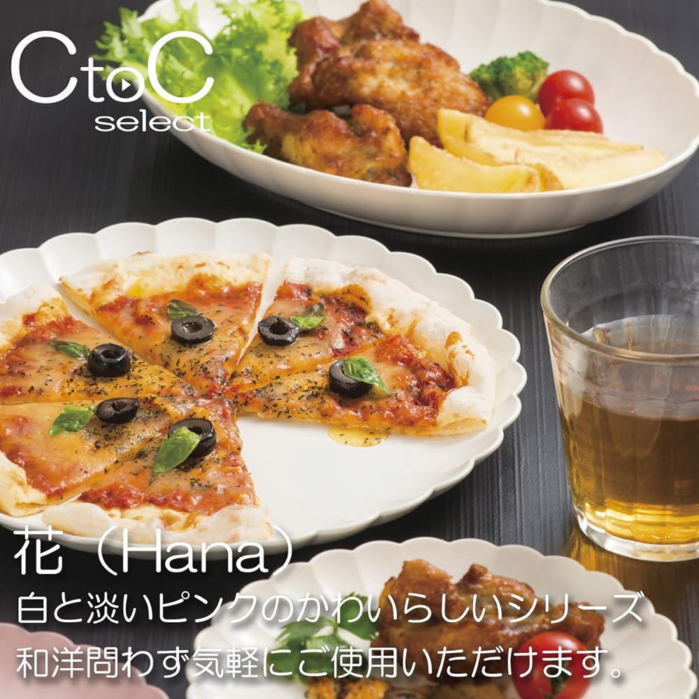 CtoC JAPAN Select Large Plate 256 x 187 x 40mm Small Flower Plates Pink CTC-127140 5 Pieces