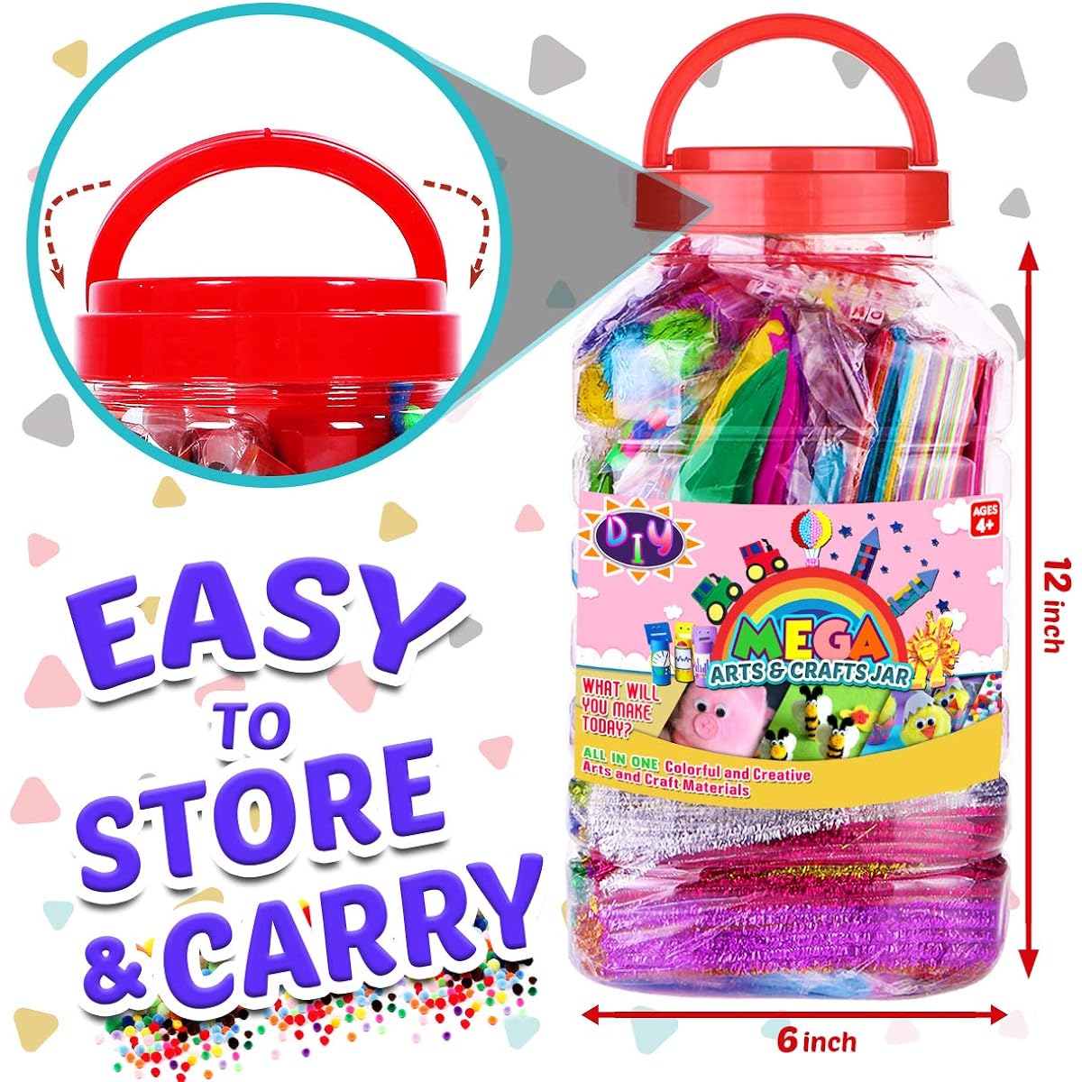 FunzBo Kids Art and Craft Supplies for Ages 4, 5, 6, 7, 8 and 9. All-in-One DIY Kids Craft Collage Art Set.