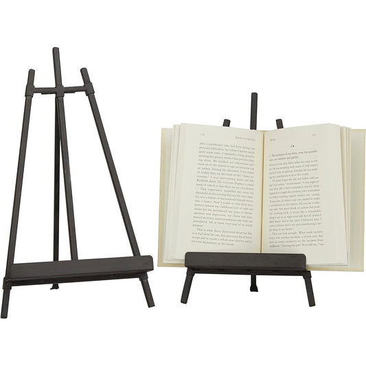 Deco 79 Metal Easel with Foldable Stand, Set of 2, 13", 11" Height, Black