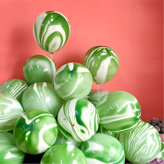 30pcs Green Tie Dye Balloons 12 Inch Agate Marble Latex Swirl Balloons Tie Dye Birthday Party Supplies Candyland Bachelorette Fun Hippie Party Decorations