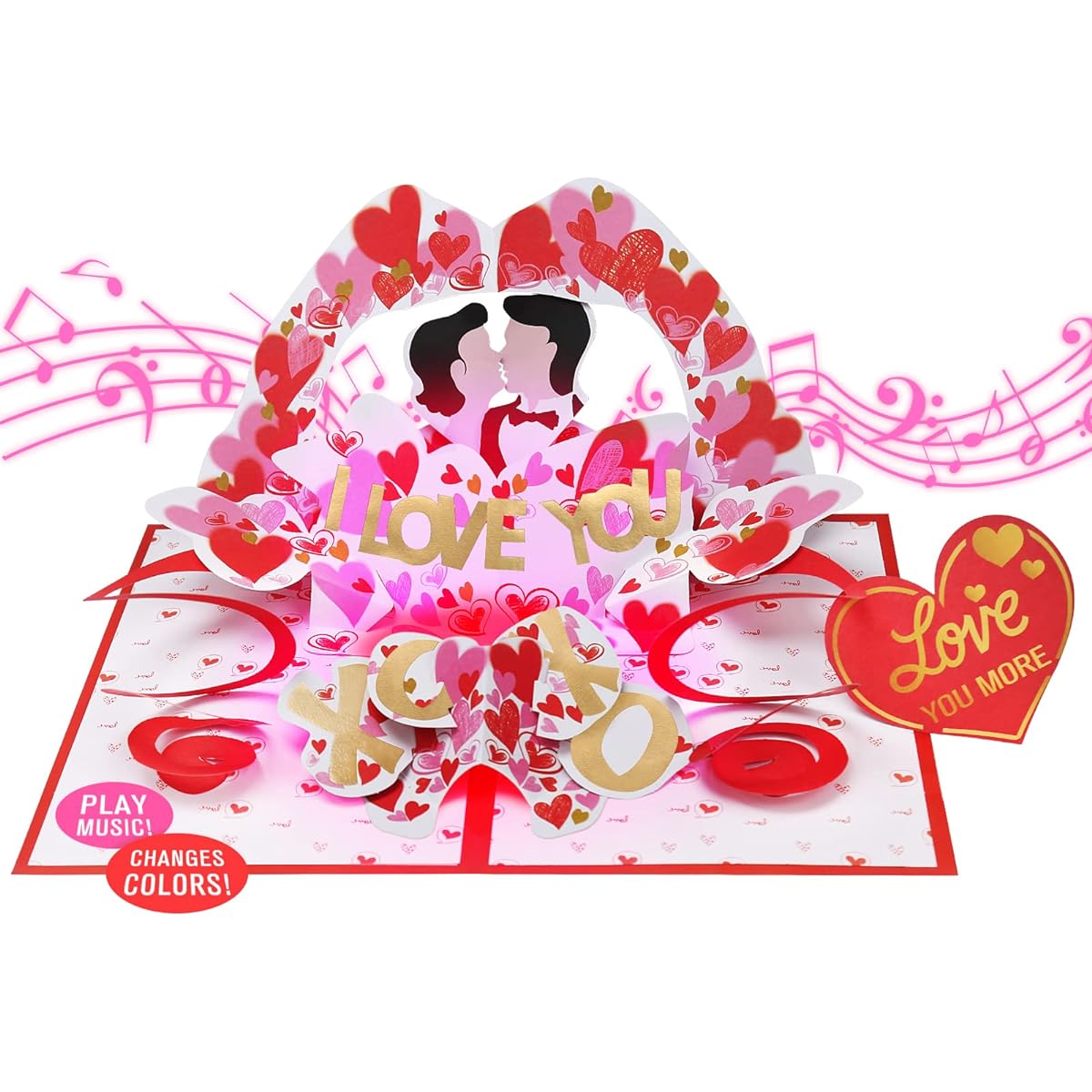 OSOMEPOP LIGHT & MUSIC Anniversary Cards 3D Pop Up Happy Anniversary Greeting Cards Romantic Wedding Anniversary Gifts for Husband Commemorative Gifts for Her and Him