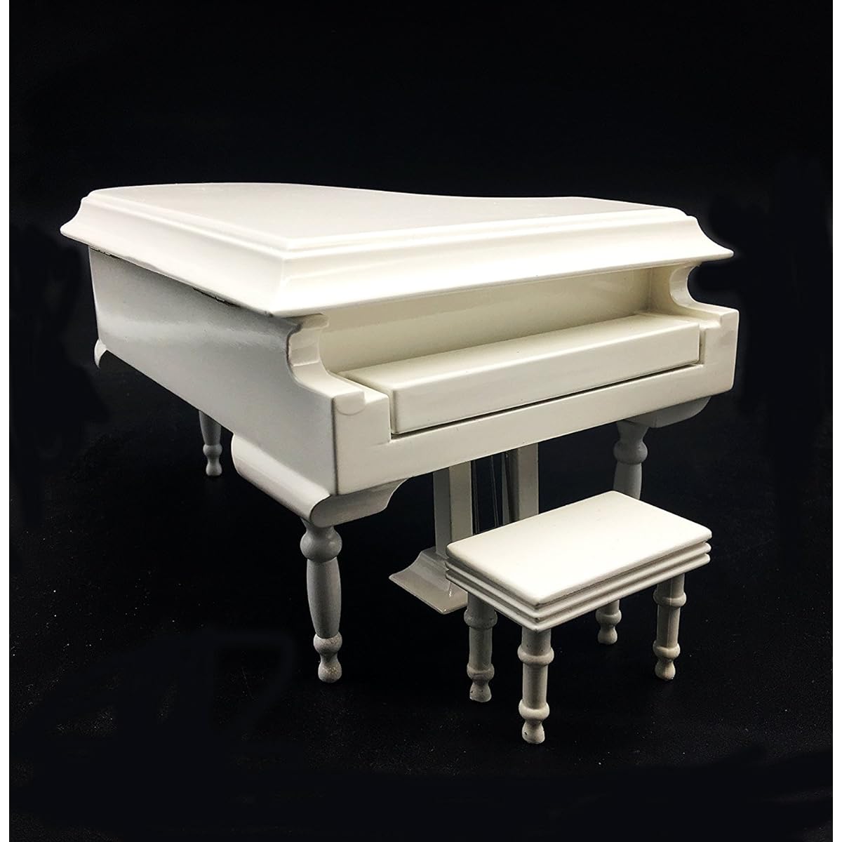 White Piano Music Box with Bench and Black Case Musical Boxes Gift For Christmas/Birthday/Valentine's day, Melody Spirited Away