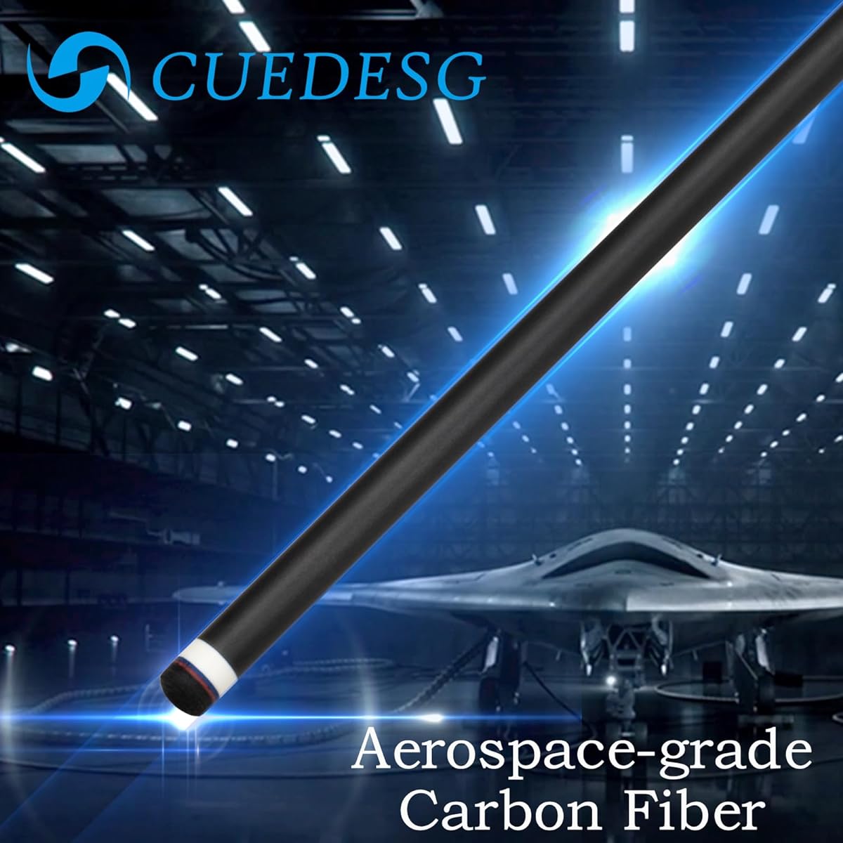 CUEDESG Carbon Fiber Pool Cue Stick 10.5mm/11.8mm/12.5mm Low Deflection Pool Stick Professional Cue Stick with Case