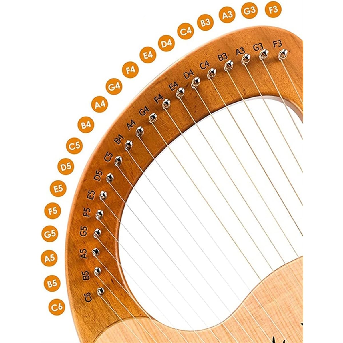 WowZza 19 String Lyre Harp Instrument, Harp Instrument with Tuning Wrench