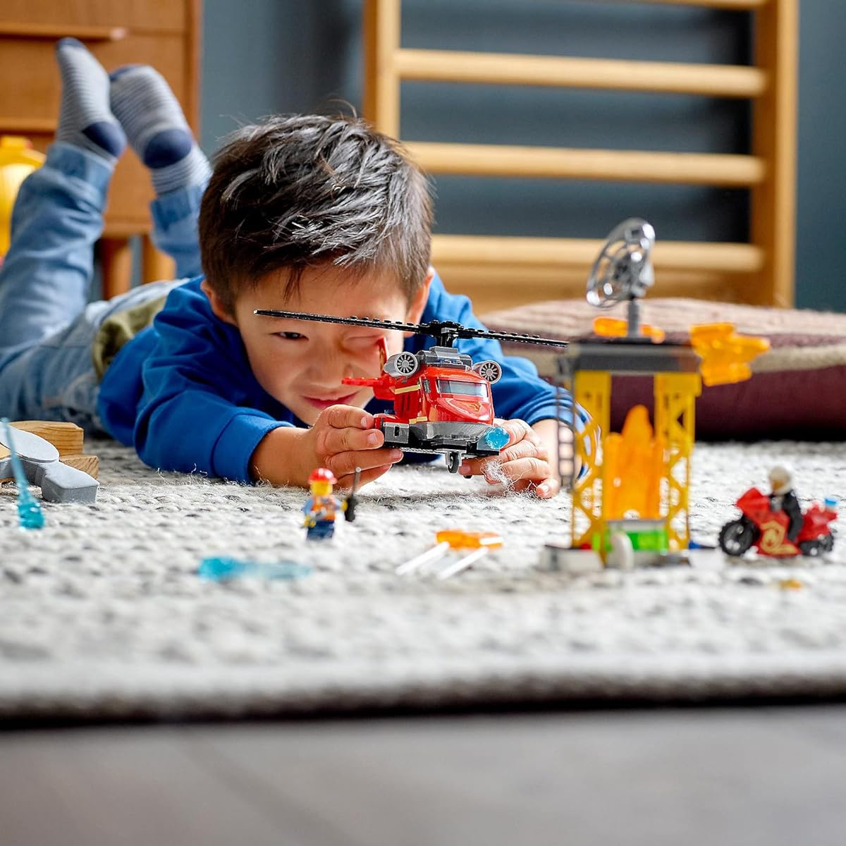 LEGO City Fire Rescue Helicopter 60281 Toy Blocks Gift Fire Helicopter Boys Girls Ages 5 and up