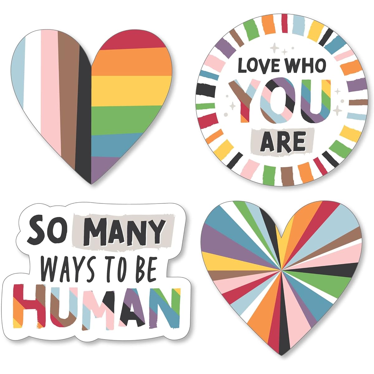 Big Dot of Happiness So Many Ways to Be Human - DIY LGBTQIA+ Pride Party Cutouts - 24 Count